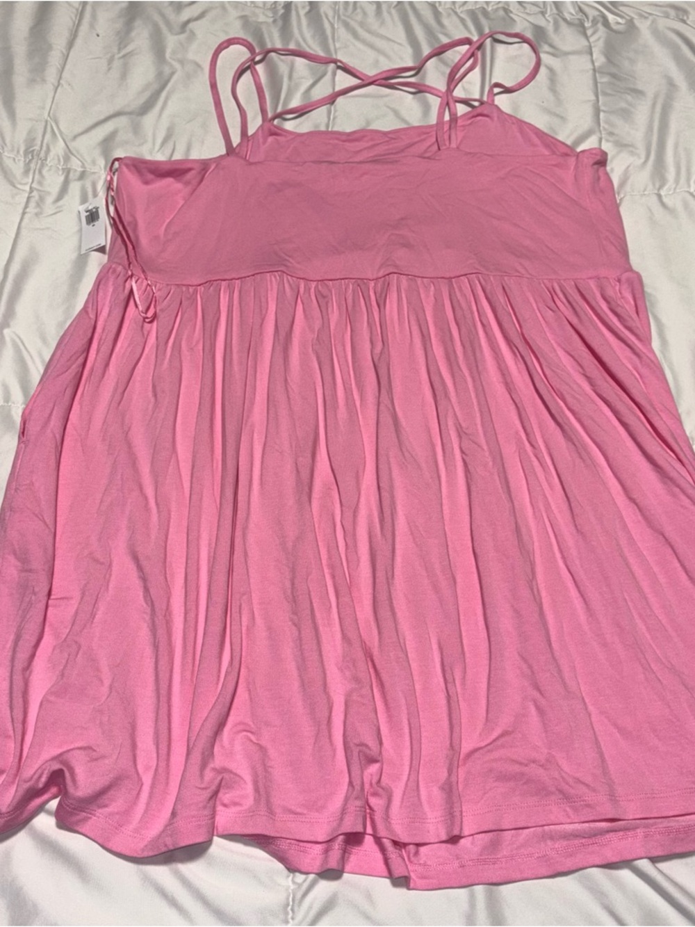 Old Navy Fit & Flare Strappy Mini Dress  Pink - sz 2X - NWT - Picture 6 of 7